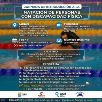 Cartel Jornadas Natación Discapacitados